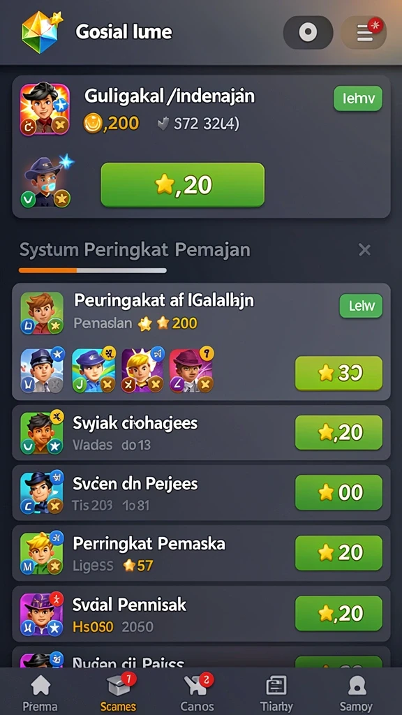 Fitur permainan yang beragam dan menarik.