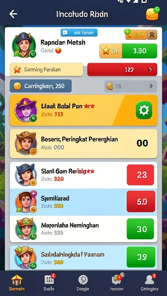 Karakter unik dengan kemampuan yang berbeda-beda.