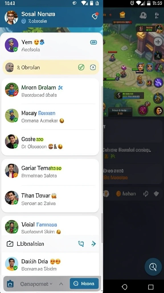 Fitur komunitas untuk berinteraksi dengan pemain lain.